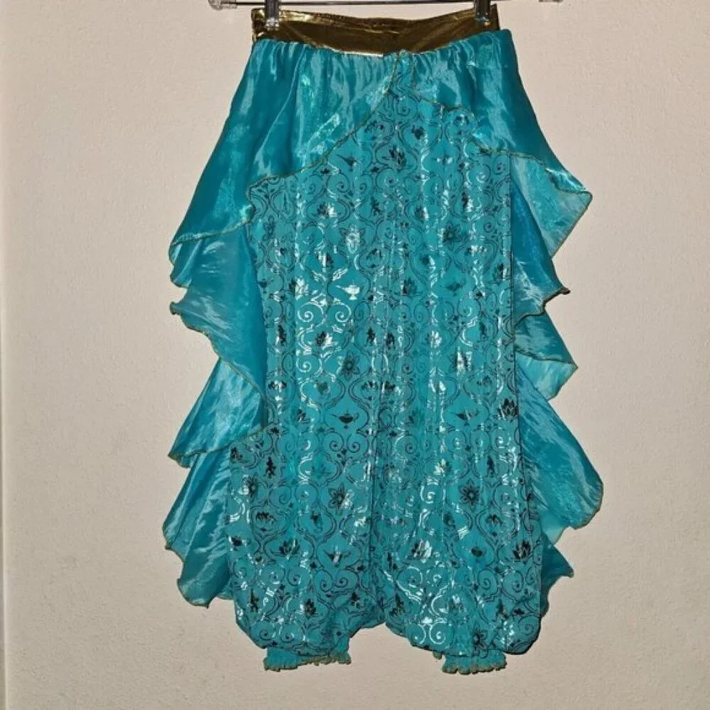 Disney Princess Jasmine Blue Gold PANTS ONLY Girls Medium 7/8 Halloween Costume